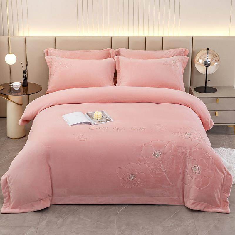 高档A类牛奶绒四件套冬季双面珊瑚绒加厚法兰短毛绒床上加绒被套4,床上用品,床品套件/四件套/多件套,淘宝优惠券,粉丝福利购,淘宝优惠卷