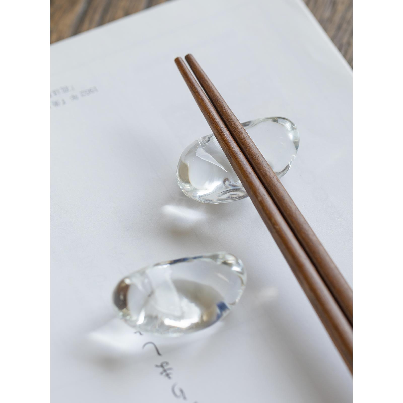 曼叙元宝玻璃筷子架托两用家居创意筷架筷托客厅餐桌摆件装饰餐具