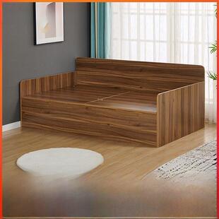休闲1.2米单人榻榻米床小公寓高箱储物实木床多功能沙发床1.2张床