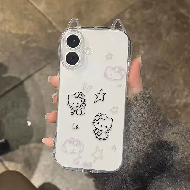 黑线星星凯蒂苹果华为小米手机壳