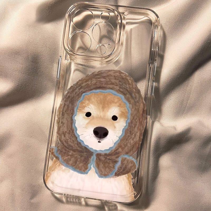 头巾小狗适用苹果17promax手机壳iphone16新款15软
