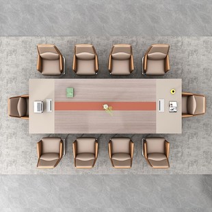 YOREN友仁办公家具大型会议桌长条桌简约现代会议室洽谈桌椅组合