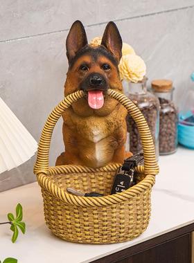 玄关入户放钥匙收纳摆件创意狗客厅茶几零食杂物置物电视柜装饰品