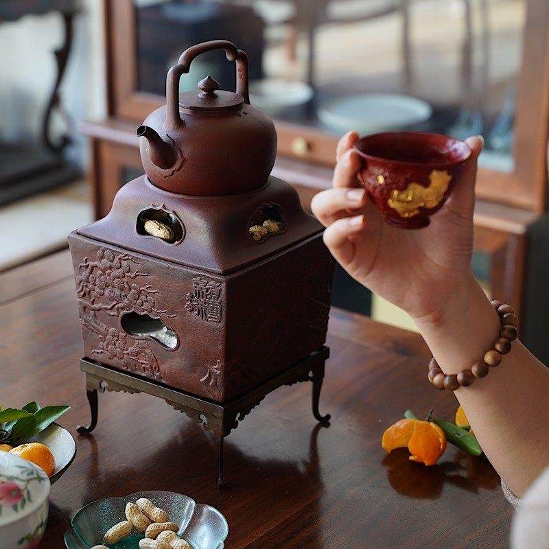 半斋造物 火钵煮雪烹茶炉组陶炉陶壶围炉煮茶茶器茶道具