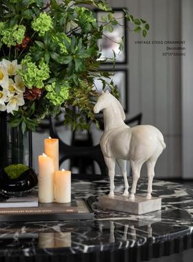 我的岛别墅入口门廊大型雕塑马桌面装饰品办公室风水高端软装饰