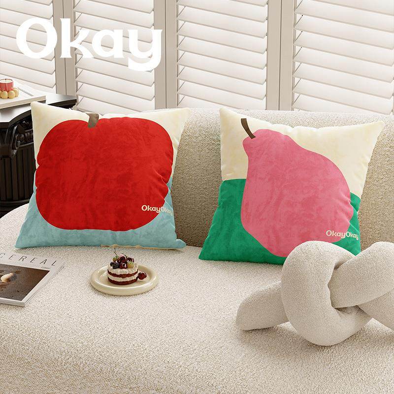 okay苹香蜜梨简约客厅抱枕套沙发抱枕靠垫办公室腰枕套床头靠背垫