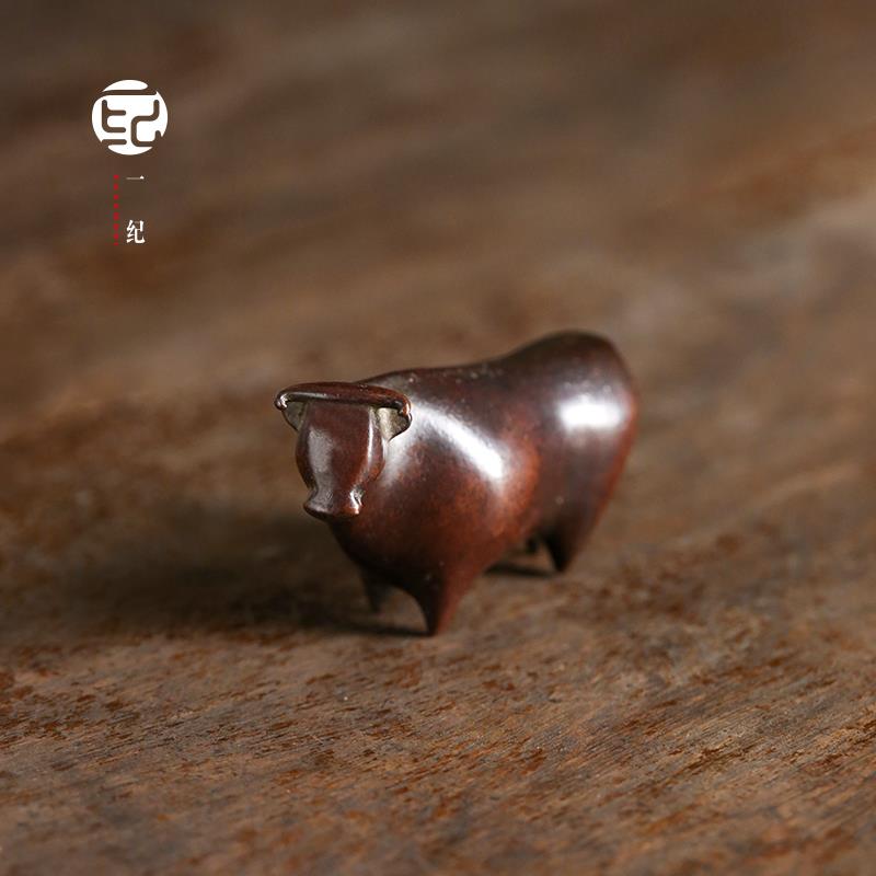 手工铜牛茶宠茶玩摆件复古创意禅意可养生肖精品功夫茶道茶具配件