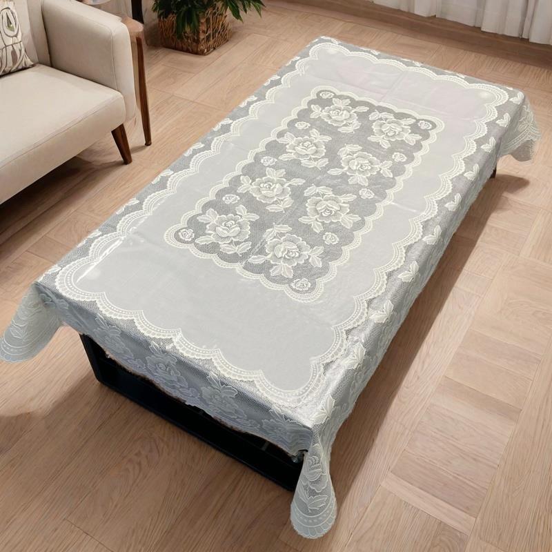 PVC餐桌垫防水防尘防烫免洗长方形家用烫金桌布茶几台布免洗高端