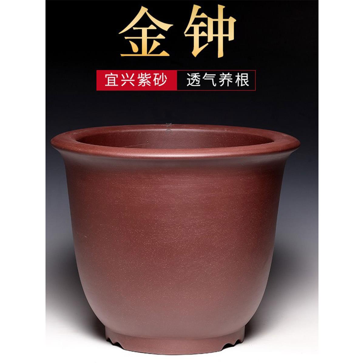 宜兴紫砂花盆陶瓷大型简约室内客厅特大型Clivia圆钱树盆景花盆
