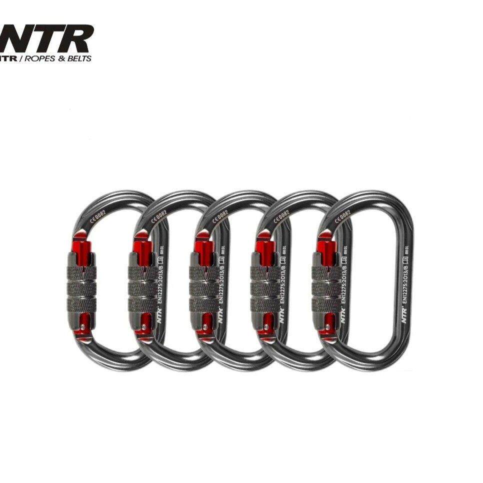 耐特尔/NTR铝合金自动主锁户外登山攀岩攀冰高空作业O型 5支/套