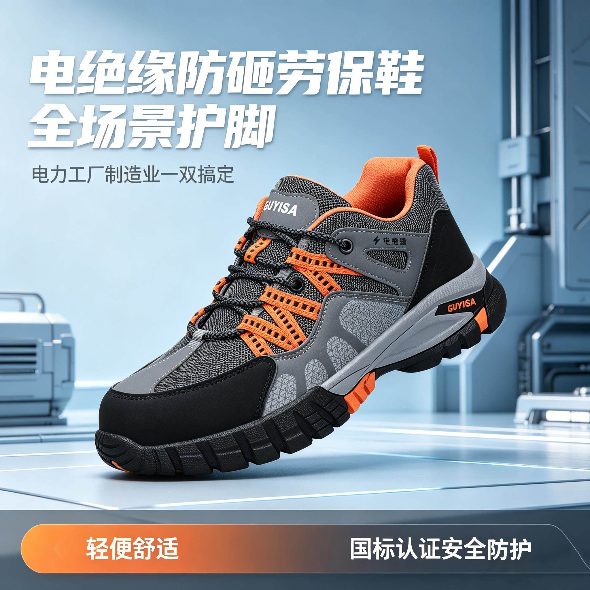 劳保鞋男款夏季透气防砸防刺穿电工绝缘鞋10kv轻便防臭耐磨安全鞋