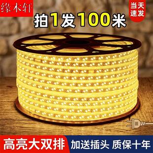 led灯带户外防水220v客厅外墙专用工程室外暖光白暖色高压带灯条