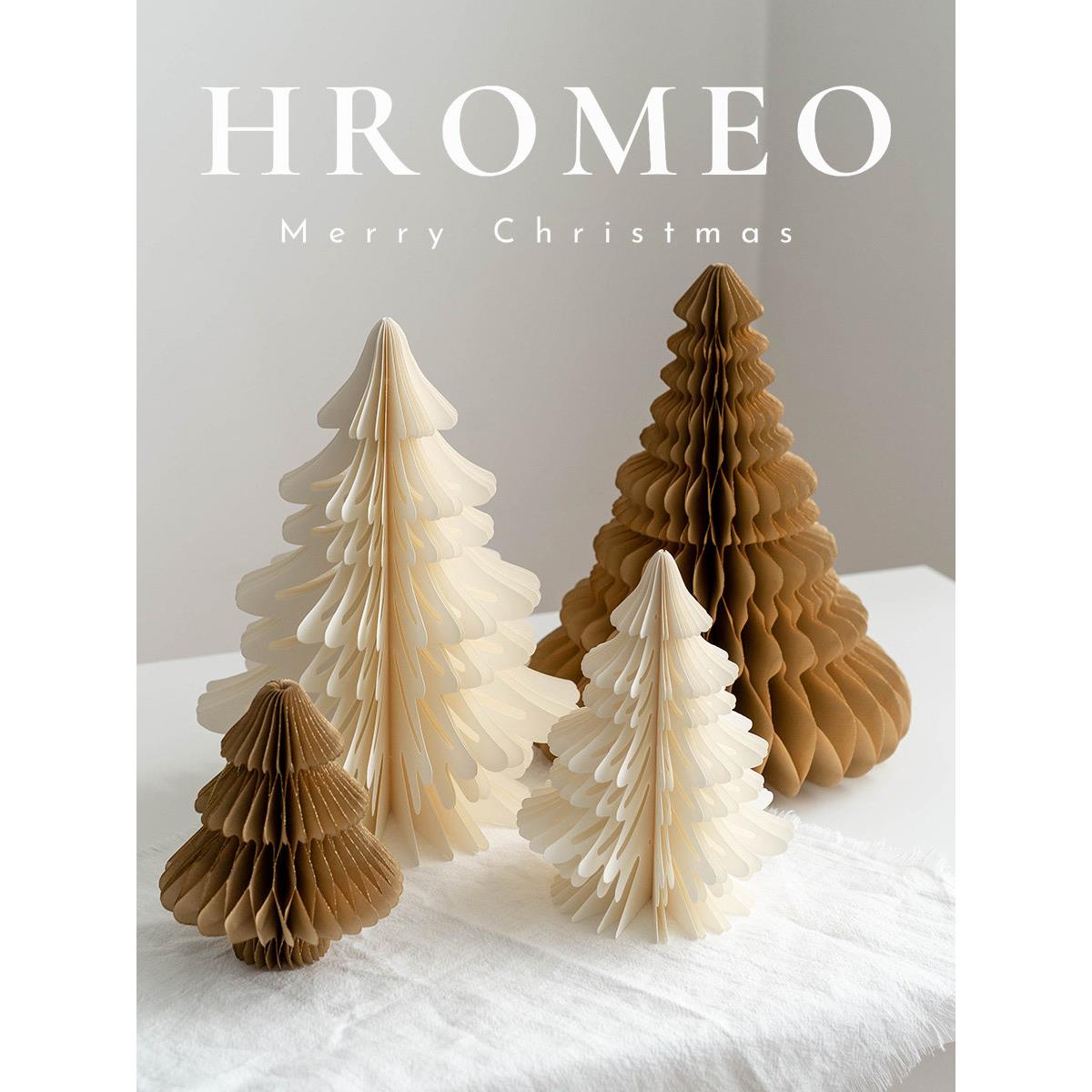 Hromeo圣诞桌面圣诞树在装饰饰品网红安排照片道具场景布局