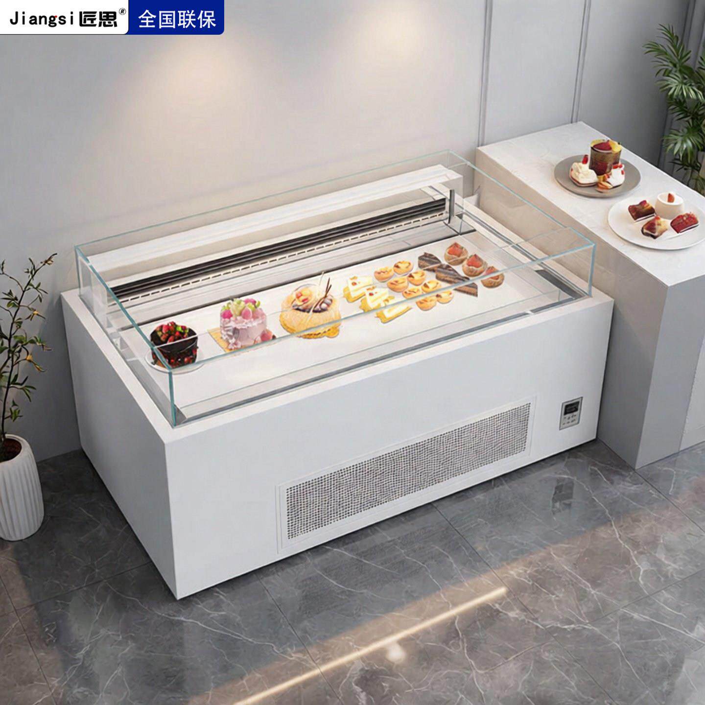 匠思新款三文治精品展示柜敞开式风冷岛式蛋糕甜品冷藏保鲜柜商用