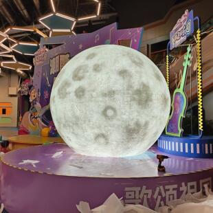 户外防水月亮3d陨坑月球灯落地灯超大发光圆球太阳能庭院星球灯