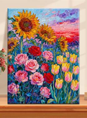 芳丛染霞 diy数字油画2025新款丙烯画手工填充填色花卉丙烯油彩画