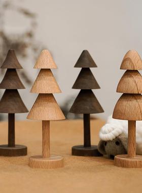 MUMO木墨 圣诞树 简约装饰摆件黑胡桃榉实木客厅书房