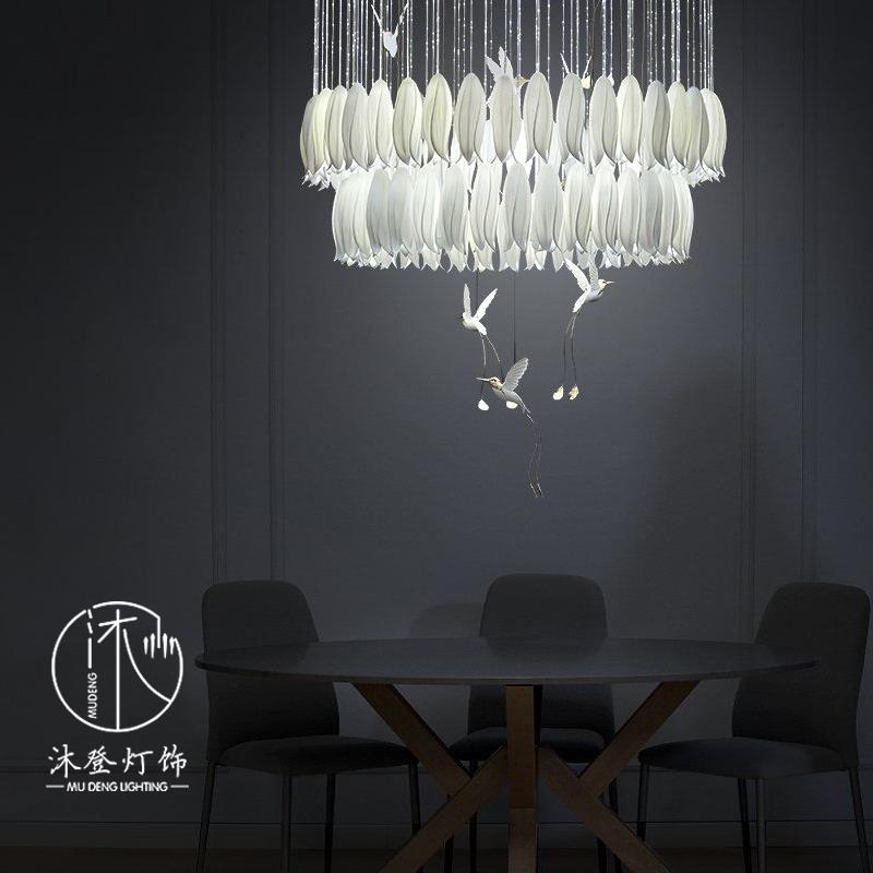 sagarti风格陶瓷郁金香吊灯客厅售楼部楼梯卧室餐厅铃兰花朵灯饰