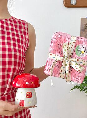 陶瓷小蘑菇ins风蘑菇小夜灯床头氛围感女生闺蜜生日礼物装饰摆件