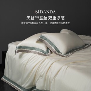 SIDANDA100支兰精天丝蚕丝被夏季 凉感空调被桑蚕丝夏凉被子四件套