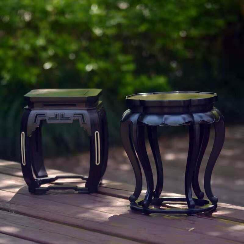 红木紫光檀/花几花瓶玉器黑檀文玩茶具摆件底座微型盆景花架