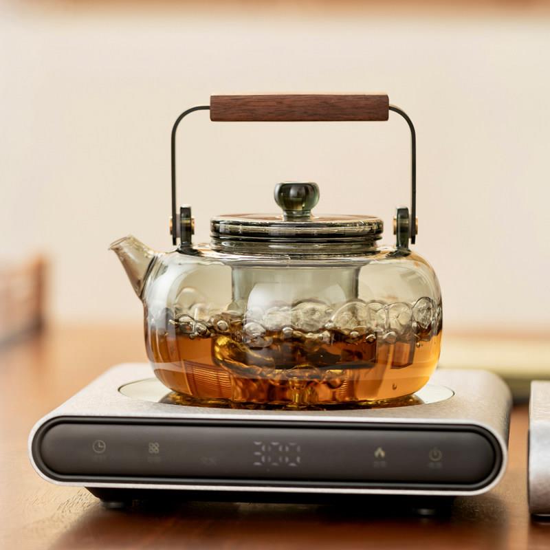 耐高温提梁烧水壶玻璃煮茶壶可明火茶壶养生茶器带滤网电陶炉专用