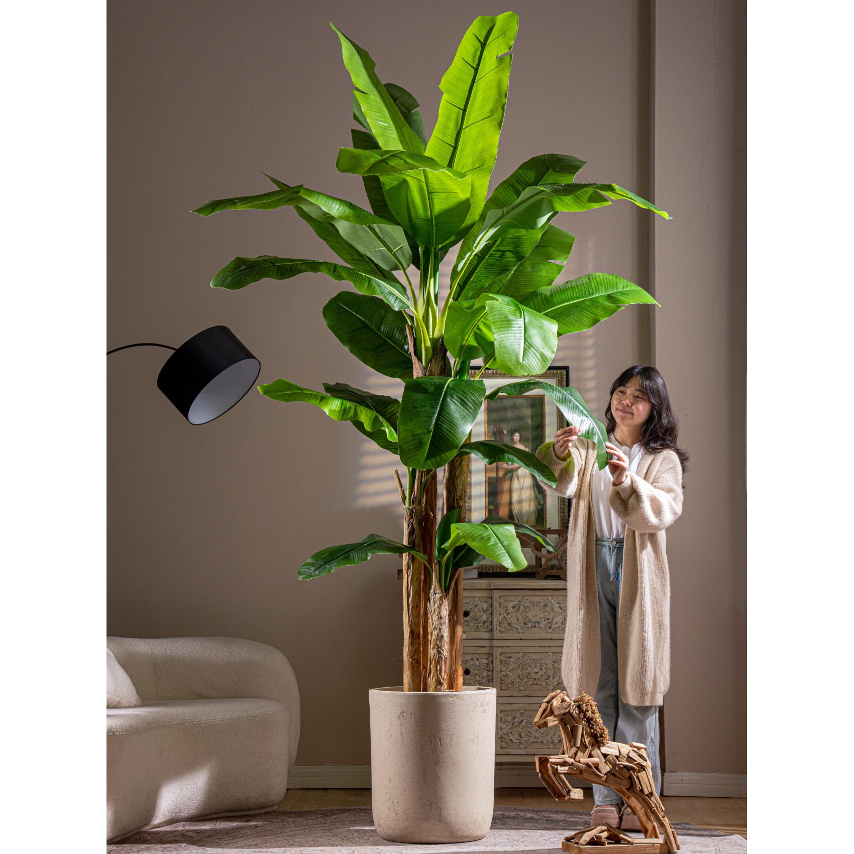 高端香蕉树模拟绿色植物室内大型彷生大气树假植物盆栽景观装饰饰