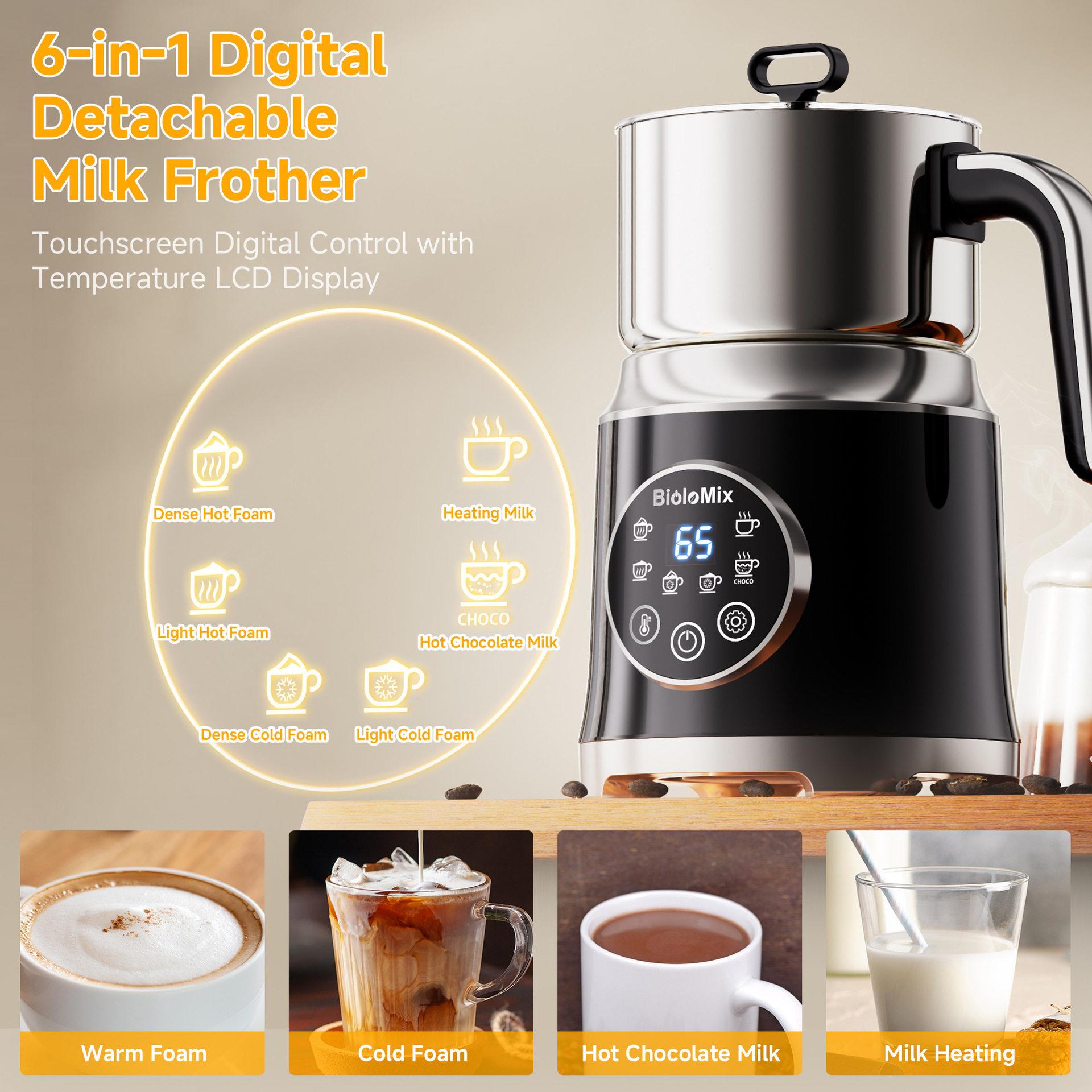 新款1.2L分离式6合一奶泡机冷热牛奶起泡器电动打奶机Milkfrother