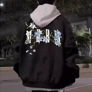 2025新款 春秋棒球服男高街帅气机车宽松青少年夹克外套男潮流美式