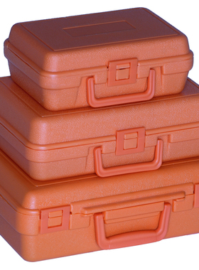 塑料手提小箱子PE朔胶安全橘红色吹塑五金工具仪器设备包装箱家用