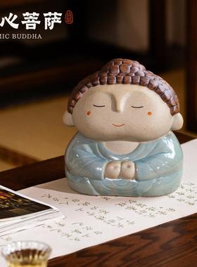 治愈情绪稳定菩萨景德镇陶瓷摆件大号佛祖创意办公室装饰新房礼物