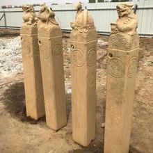 石雕拴马桩青石仿古做旧拴马柱四方神兽石柱庭院酒店玄关装饰摆件