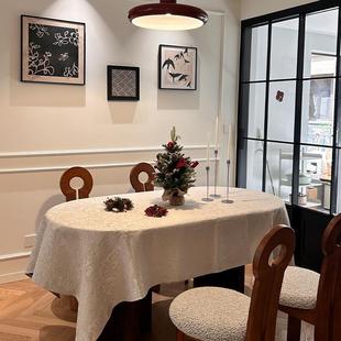 中古风复古高端防水茶台几布 氛围感立体提花餐桌布轻奢高级感法式