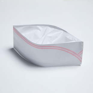一次性厨师帽餐厅工作帽无纺布中高帽红边纸船帽低帽儿童帽