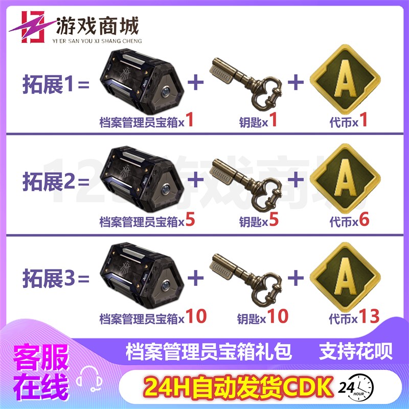 PUBG绝地求生工坊 档案管理员宝箱钥匙工坊A代币吃鸡G币CDK兑换码