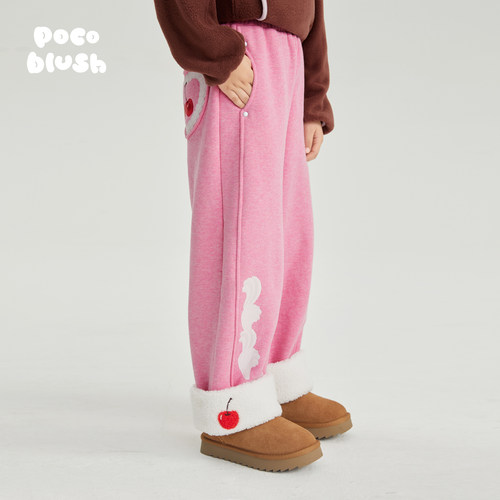 【樱桃与奶油】加绒长裤花边心形