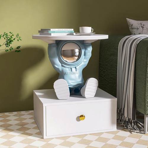 儿童床头柜男孩宇航员床边柜沙发一体茶几创意卧室收纳简约置物架