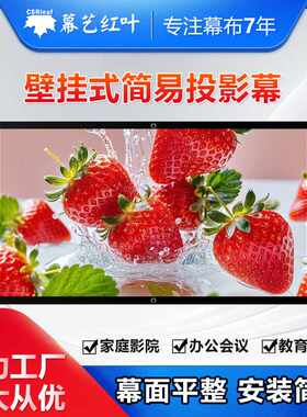 直销简易投影仪机幕布展厅会议室屏高清白塑/波纤/玻珠/灰玻/金属