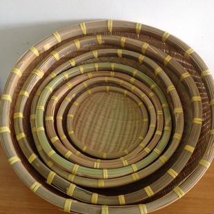 饰家用 竹编竹制品 装 米捞 沥米竹筛 纯手工竹编簸箕 竹编筲箕