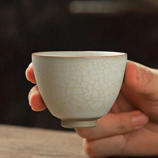 汝窑开片主人杯个人专用单杯陶瓷茶杯品茗杯功夫茶具茶道建盏茶碗