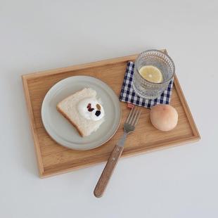 日式 兔七月 竹木托盘长方形ins风餐盘甜品店蛋糕盘家用水杯收纳盘