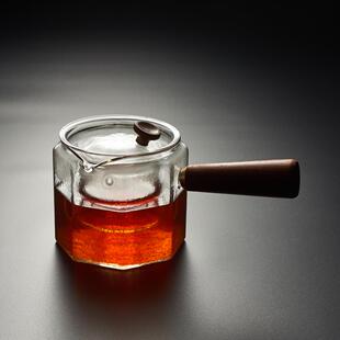 磨砂耐高温热玻璃茶壶侧把桔普小青柑煮茶器泡茶壶电陶炉套装 日式