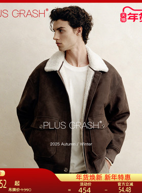 冬季新款底特律飞行员老钱风翻领加绒厚款保暖夹克外套