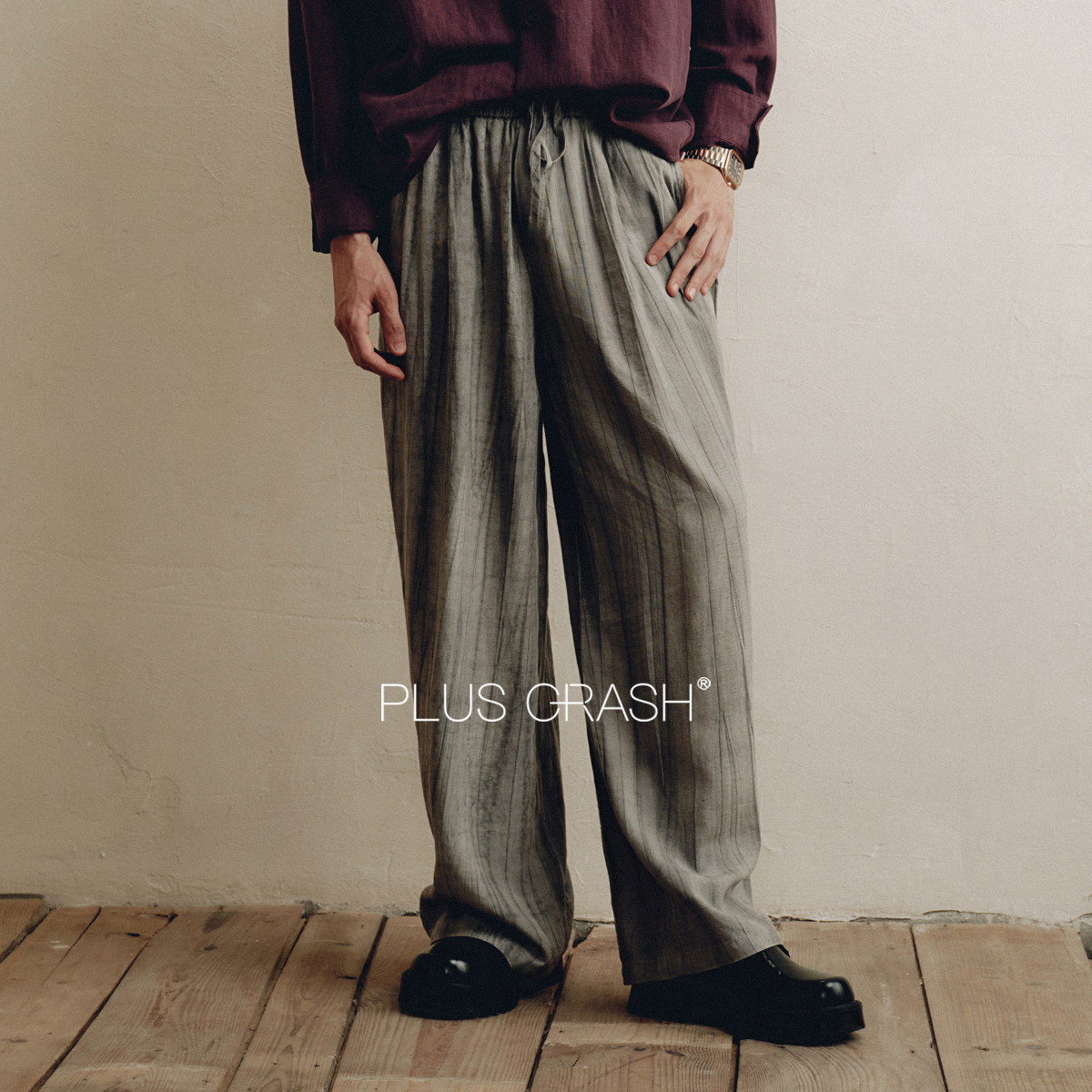 PLUS CRASH宽松百搭夏季莱赛尔亚麻休闲雅痞老钱风松弛感男装,男装,休闲裤,淘宝优惠券,粉丝福利购,淘宝优惠卷