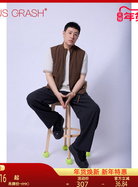 【潘玮柏同款】PLUS CRASH慵懒老钱风无袖马甲双面穿老钱风男装