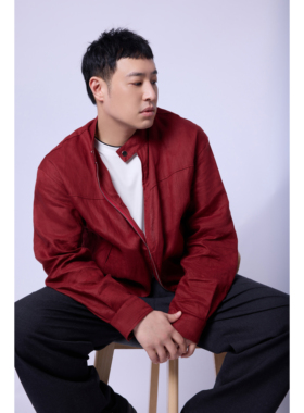 【潘玮柏同款】PLUS CRASH秋季薄款百搭夹克亚麻老钱风松弛感男装