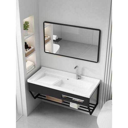 挂墙式洗衣盆带搓板陶瓷洗衣池支架洗漱池阳台洗衣槽家用超深水池