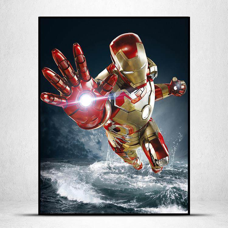 钻石画2025新款客厅卧室钢铁侠5d点钻十字绣英雄人物男孩小幅满钻,居家布艺,钻石绣,淘宝优惠券,粉丝福利购,淘宝优惠卷