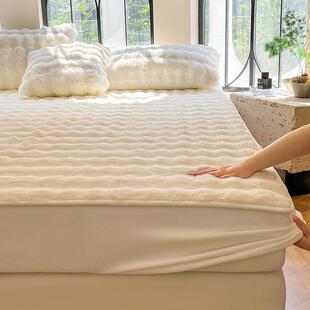 A类母婴级牛奶绒床笠单件冬季加绒加厚床罩全包床套床垫保护套