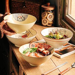 特别漂亮的碗8寸汤面碗嗦粉碗面碗大号混沌碗情侣碗可爱家用餐具